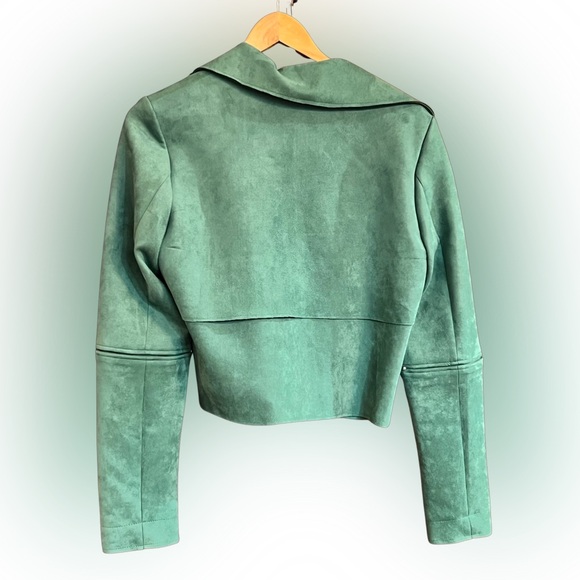 SØSKEN HALLE GREEN- FAUX SUEDE JACKET BNWT SIZE 2 - Picture 3 of 13